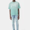 AMIRI Denim>VARSITY LOGO REPAIR JEAN PERFECT INDIGO