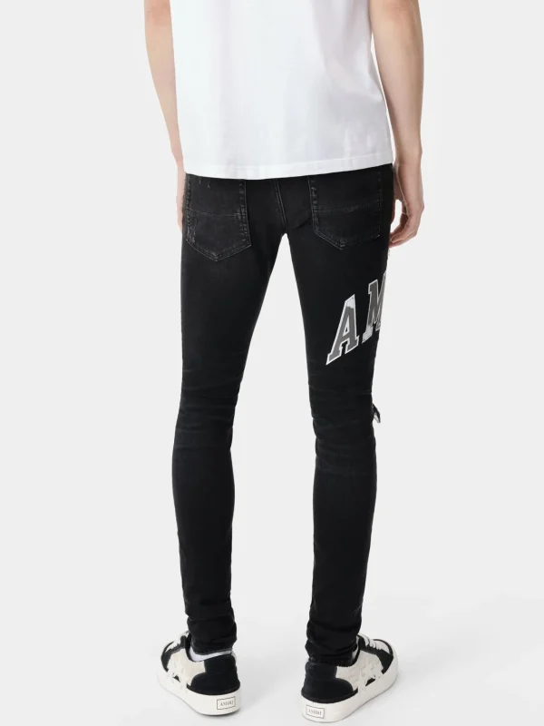 AMIRI Denim>VARSITY LOGO REPAIR JEAN Vintage Black