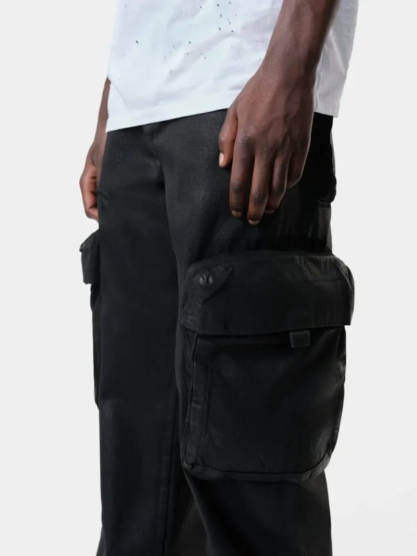 AMIRI Denim>WAX M65 BAGGY CARGO BLACK OD