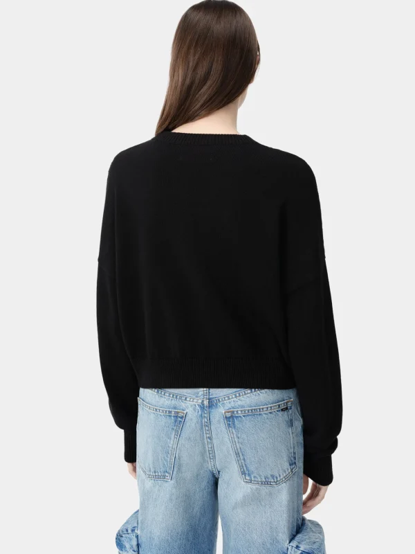 AMIRI Knitwear>WOMEN'S ARTS DISTRICT CREW BLACK
