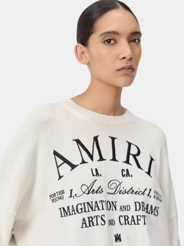 AMIRI Knitwear>WOMEN'S ARTS DISTRICT CREW White