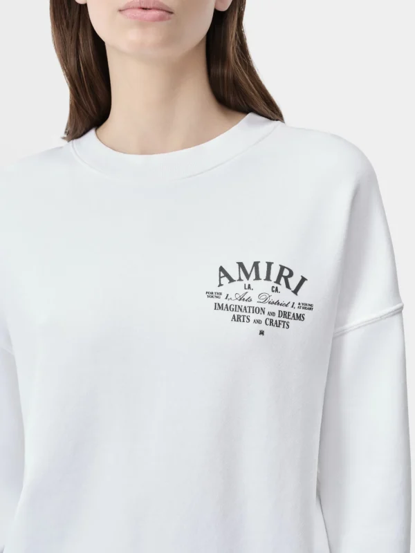 AMIRI Sweatshirts | Jersey>WOMEN'S ARTS DISTRICT CREW White