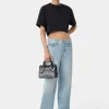 AMIRI Jersey | Tees>WOMEN'S EMBROIDERED CROPPED TEE BLACK