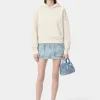 AMIRI Sweatshirts | Jersey>WOMEN'S EMBROIDERED HOODIE Alabaster