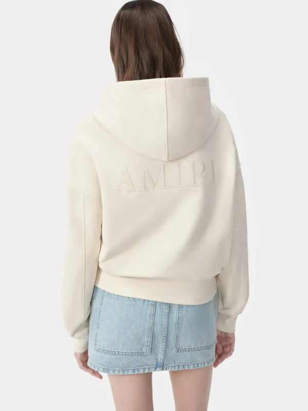 AMIRI Sweatshirts | Jersey>WOMEN'S EMBROIDERED HOODIE Alabaster
