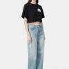 AMIRI Jersey | Tees>WOMEN'S PARADISE AIRBRUSH TEE BLACK