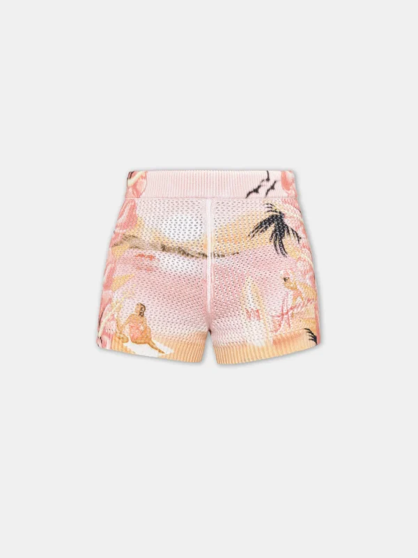 AMIRI Knitwear | Shorts & Sweatpants>WOMEN'S PARADISE CROCHET SHORT Rosewater