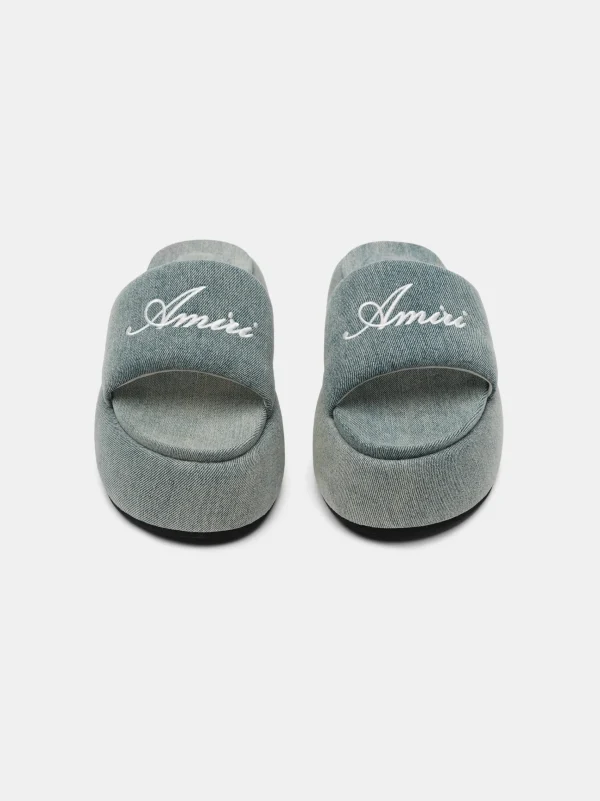AMIRI Sandals | Sandals>WOMEN'S PLATFORM DENIM SANDAL WASHED INDIGO