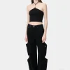 AMIRI Knitwear>WOMEN'S STACKED HALTER TOP BLACK