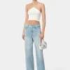 AMIRI Knitwear>WOMEN'S STACKED HALTER TOP Alabaster