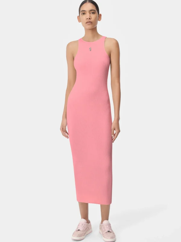 AMIRI Knitwear | Dresses>WOMEN'S STACKED MAXI DRESS Flamingo Pink