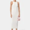 AMIRI Dresses | Knitwear>WOMEN'S STACKED MAXI DRESS Alabaster