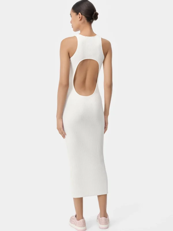 AMIRI Dresses | Knitwear>WOMEN'S STACKED MAXI DRESS Alabaster