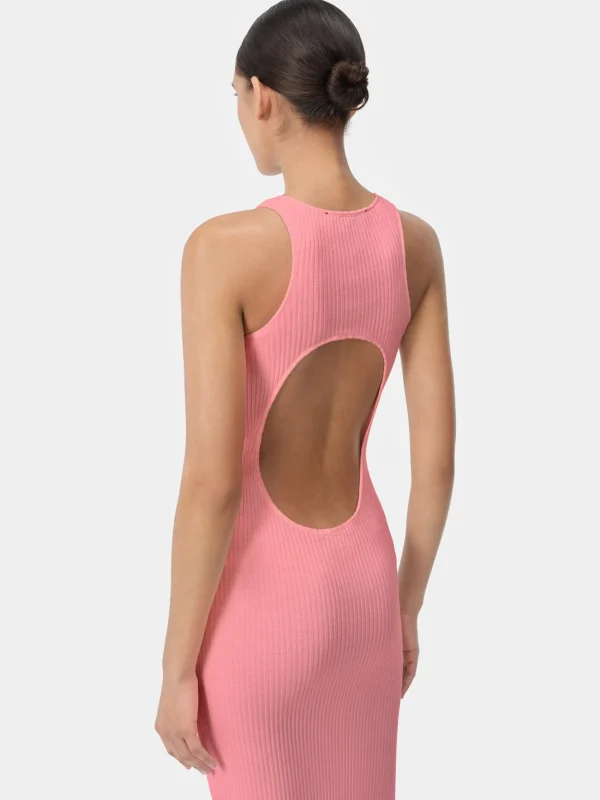 AMIRI Knitwear | Dresses>WOMEN'S STACKED MAXI DRESS Flamingo Pink