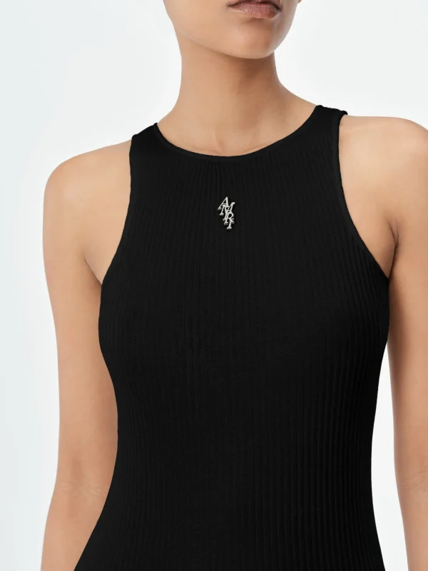 AMIRI Knitwear | Dresses>WOMEN'S STACKED MAXI DRESS BLACK