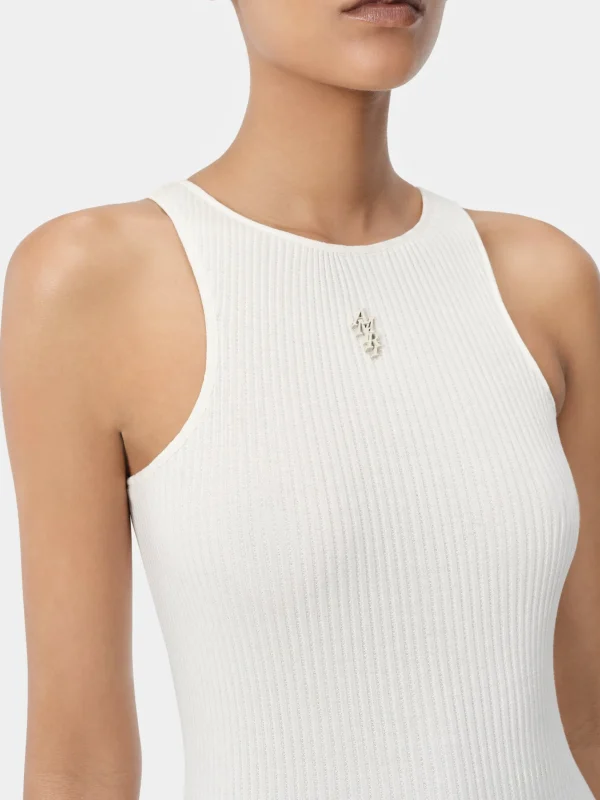 AMIRI Dresses | Knitwear>WOMEN'S STACKED MAXI DRESS Alabaster