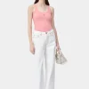 AMIRI Jersey | Tees>WOMEN'S STACKED RIBBED TANK Flamingo Pink