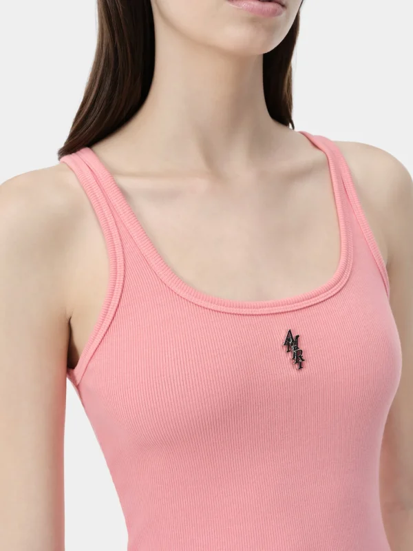 AMIRI Jersey | Tees>WOMEN'S STACKED RIBBED TANK Flamingo Pink