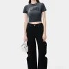 AMIRI Jersey | Tees>WOMEN'S VINTAGE BABY TEE Aged Black