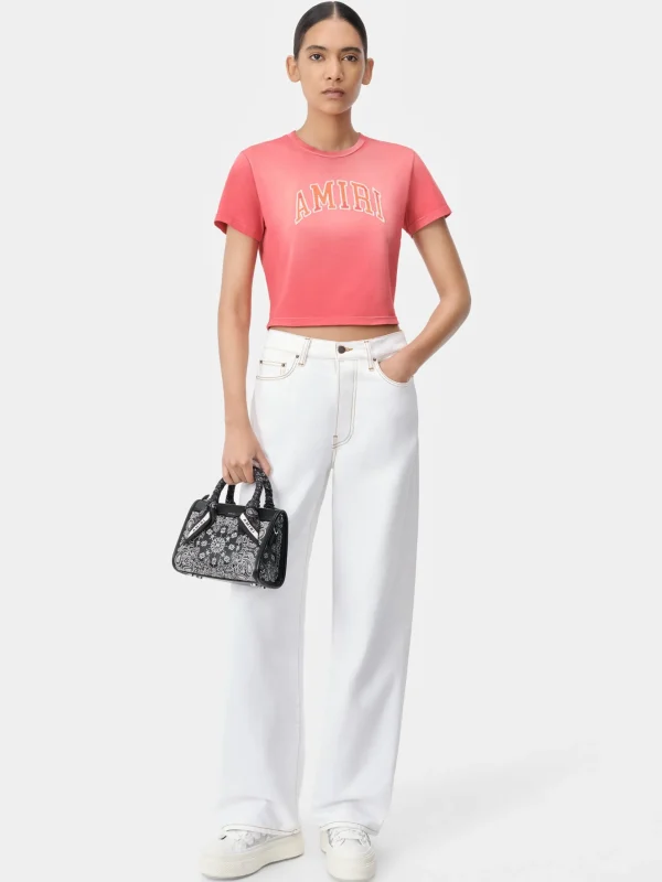 AMIRI Tees | Jersey>WOMEN'S VINTAGE BABY TEE Flamingo Pink