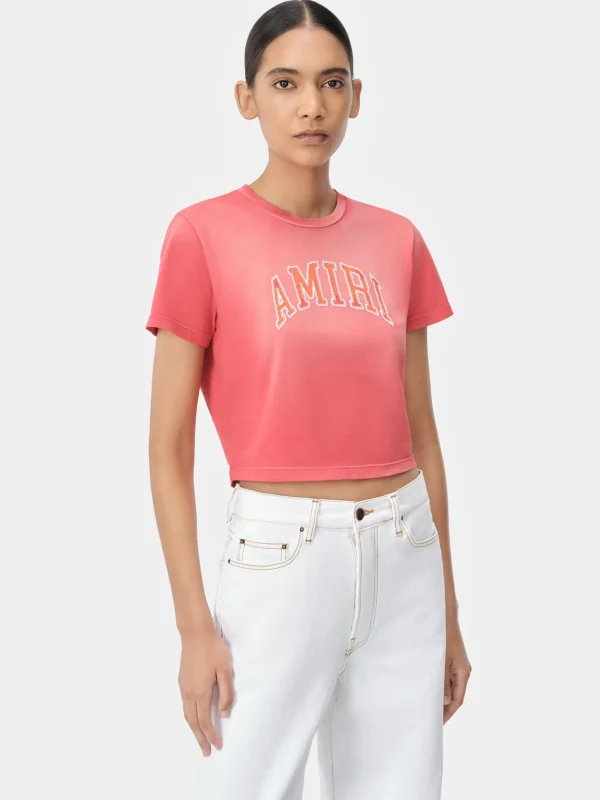AMIRI Tees | Jersey>WOMEN'S VINTAGE BABY TEE Flamingo Pink