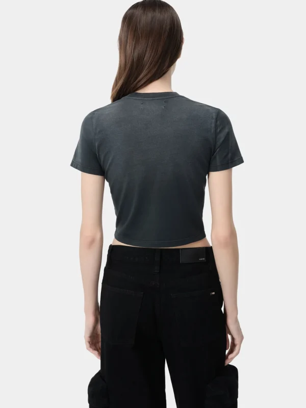 AMIRI Jersey | Tees>WOMEN'S VINTAGE BABY TEE Aged Black