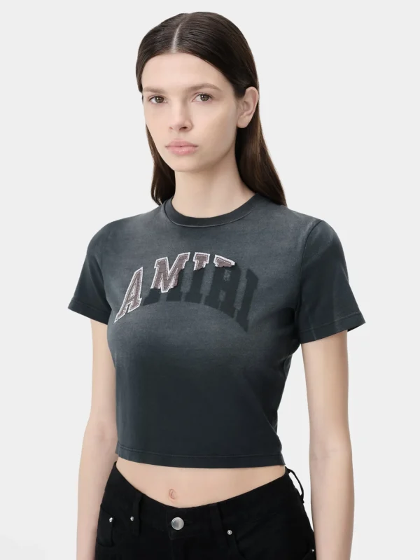 AMIRI Jersey | Tees>WOMEN'S VINTAGE BABY TEE Aged Black