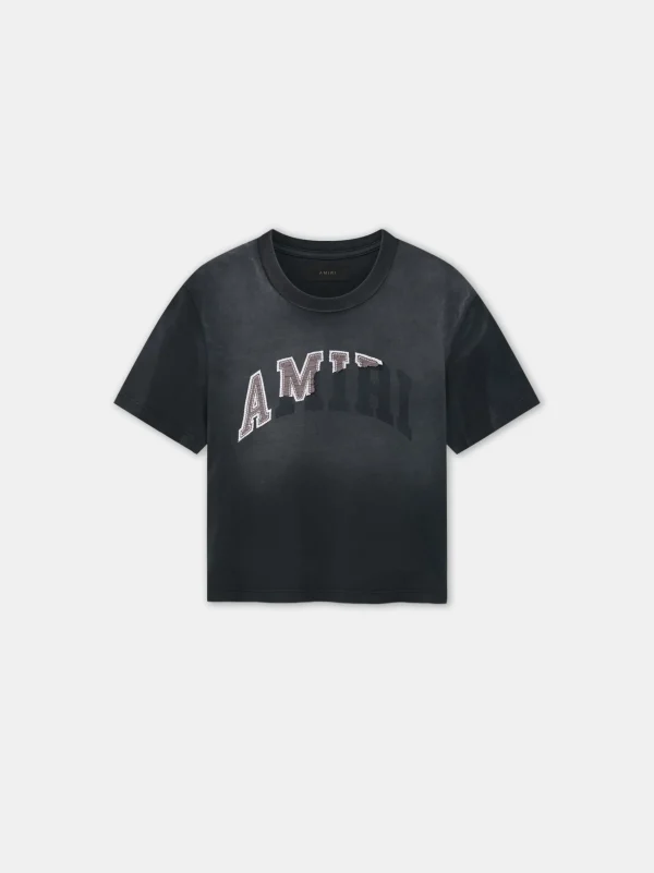 AMIRI Jersey | Tees>WOMEN'S VINTAGE BABY TEE Aged Black
