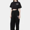 AMIRI Jersey | Tees>WOMEN'S ARTS DISTRICT CROPPED TEE BLACK