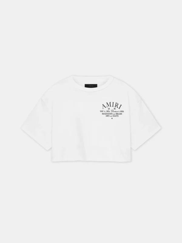 AMIRI Jersey | Tees>WOMEN'S ARTS DISTRICT CROPPED TEE White