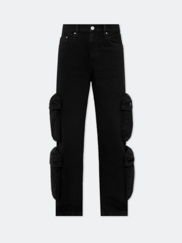 AMIRI Denim>WOMEN'S BAGGY CARGO JEAN BLACK OD