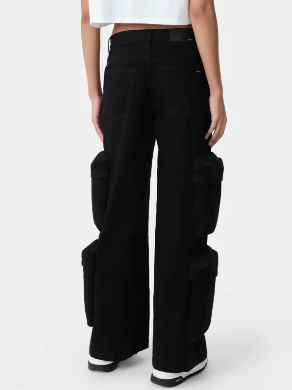 AMIRI Denim>WOMEN'S BAGGY CARGO JEAN BLACK OD