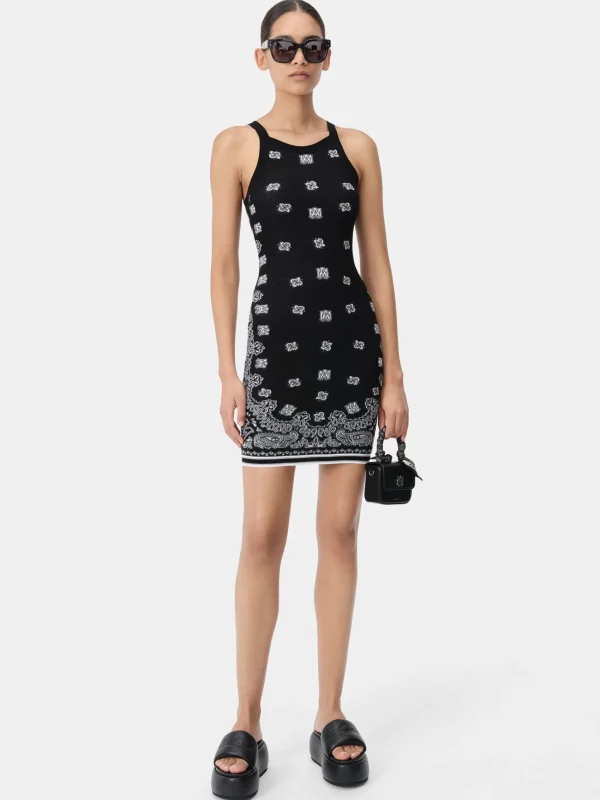 AMIRI Knitwear | Dresses>WOMEN'S BANDANA DRESS BLACK