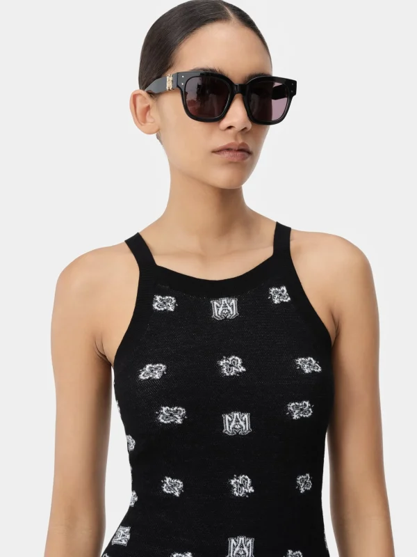 AMIRI Knitwear | Dresses>WOMEN'S BANDANA DRESS BLACK