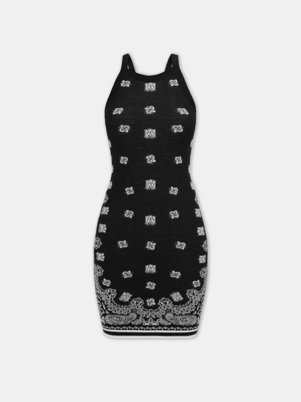 AMIRI Knitwear | Dresses>WOMEN'S BANDANA DRESS BLACK
