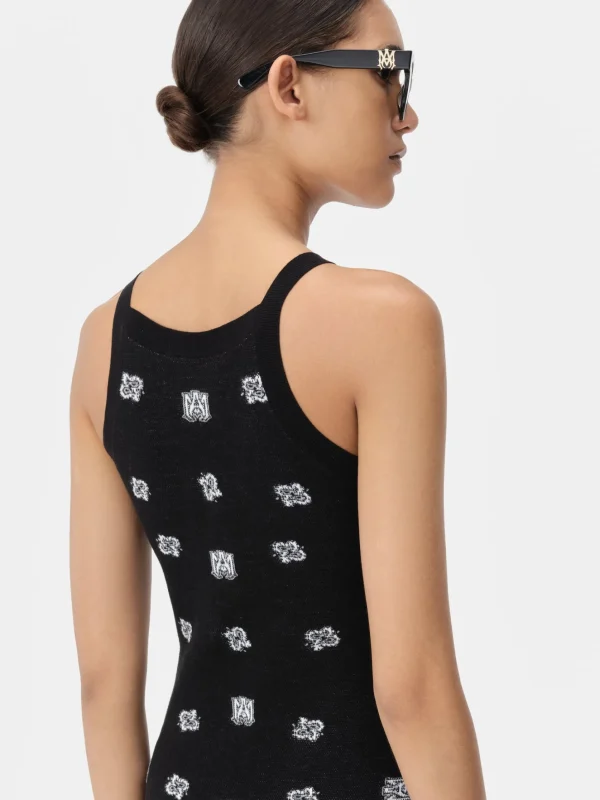 AMIRI Knitwear | Dresses>WOMEN'S BANDANA DRESS BLACK