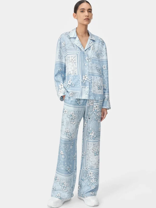 AMIRI Pants>WOMEN'S BANDANA FLORAL PJ PANT Cerulean
