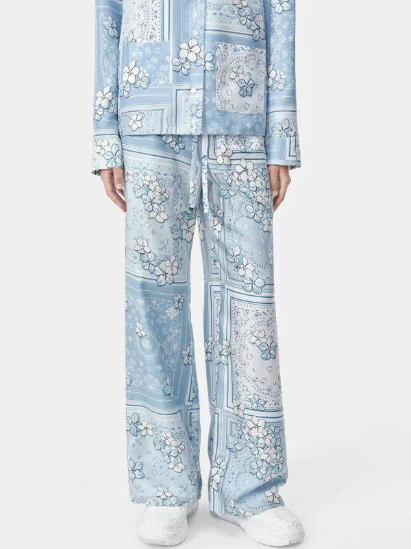 AMIRI Pants>WOMEN'S BANDANA FLORAL PJ PANT Cerulean