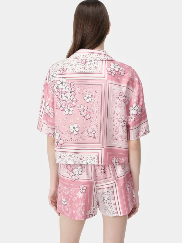 AMIRI Shirts>WOMEN'S BANDANA FLORAL SHIRT Flamingo Pink