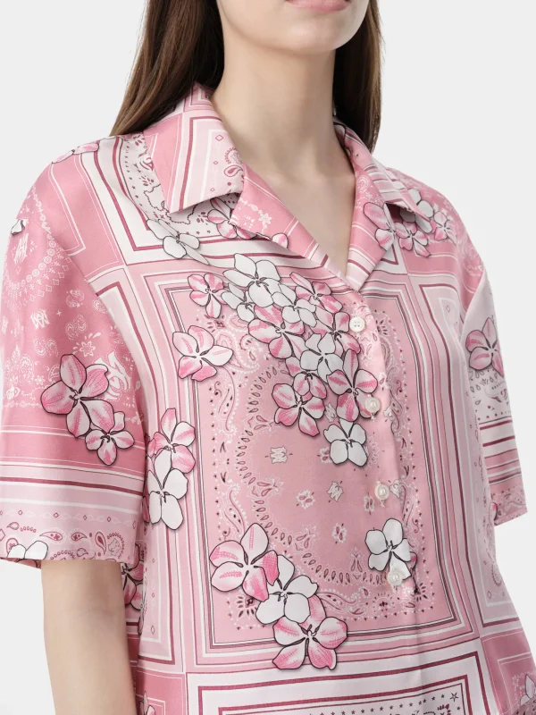 AMIRI Shirts>WOMEN'S BANDANA FLORAL SHIRT Flamingo Pink