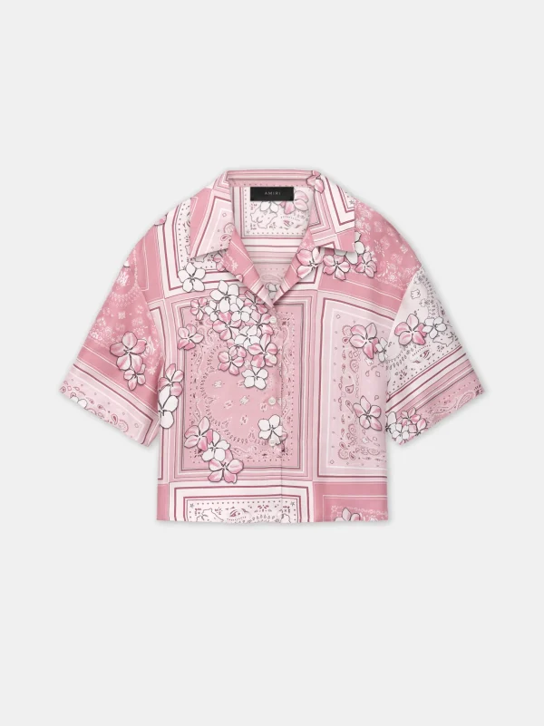 AMIRI Shirts>WOMEN'S BANDANA FLORAL SHIRT Flamingo Pink