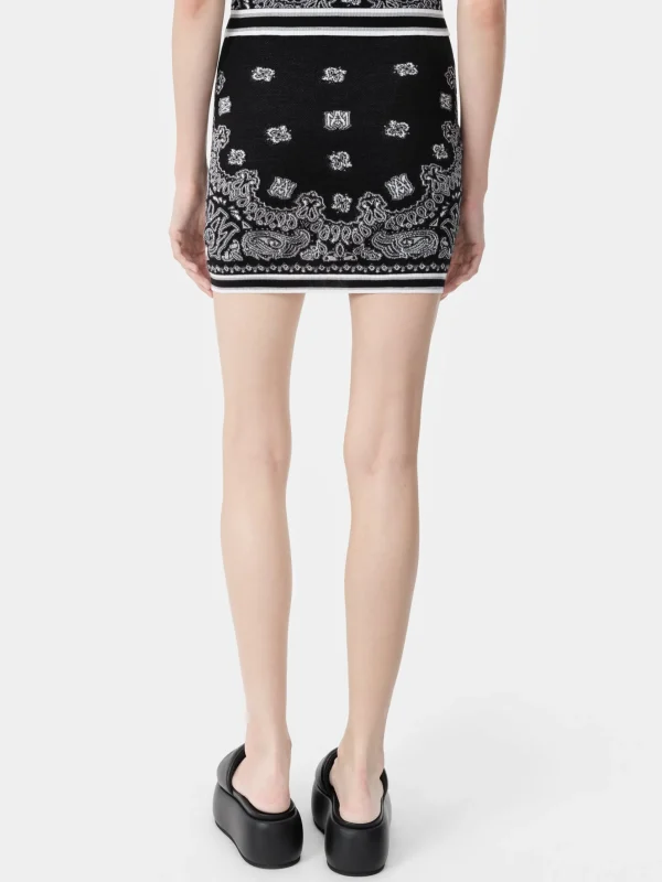 AMIRI Knitwear>WOMEN'S BANDANA MINI SKIRT BLACK