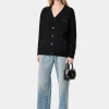 AMIRI Knitwear>WOMEN'S BONES CARDIGAN BLACK