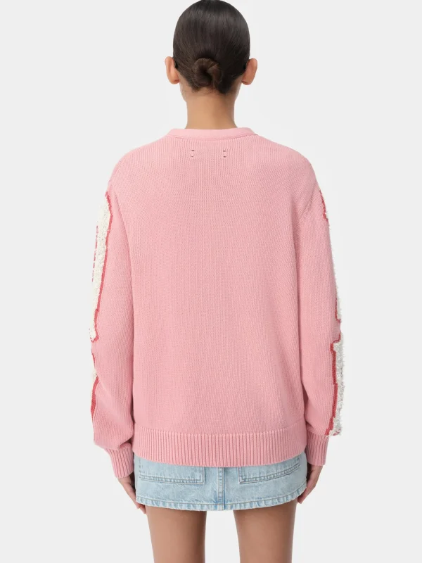 AMIRI Knitwear>WOMEN'S BONES CARDIGAN Flamingo Pink