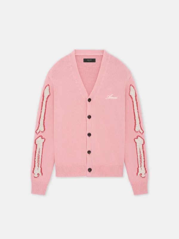 AMIRI Knitwear>WOMEN'S BONES CARDIGAN Flamingo Pink