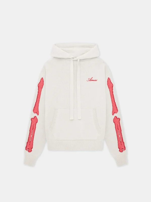 AMIRI Knitwear>WOMEN'S BONES HOODIE Alabaster