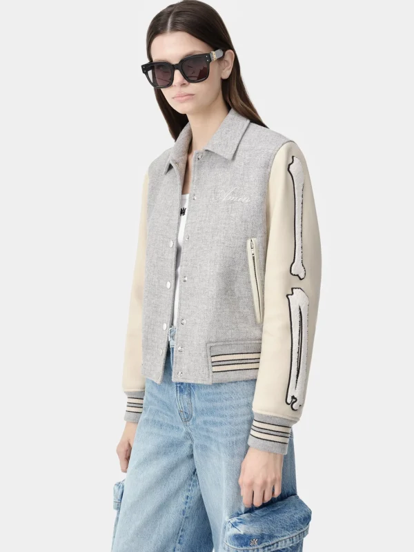 AMIRI Outerwear>WOMEN'S BONES JACKET Grey