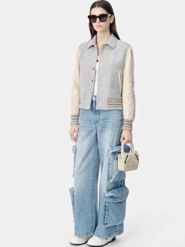 AMIRI Outerwear>WOMEN'S BONES JACKET Grey