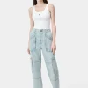 AMIRI Pants | Denim>WOMEN'S CARGO LOOSE Light Indigo