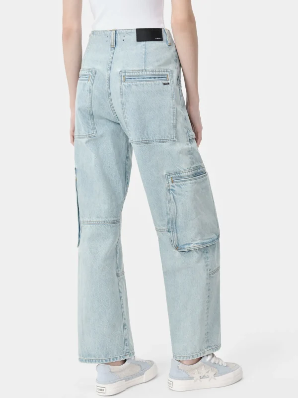 AMIRI Pants | Denim>WOMEN'S CARGO LOOSE Light Indigo
